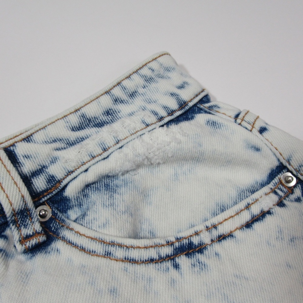 Wild Fable Acid Wash Split Front Denim Skirt Size 4 - Picture 6 of 16